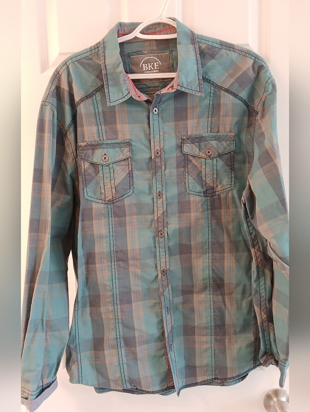 BKE Relaxed Fit Long Sleeve Button‑Up Shirt – Men’s XL